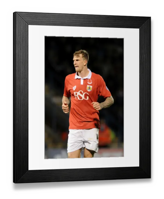 Framed Print : Aden Flint in Action: Gillingham vs. Bristol City FA Cup Clash, November 2014 Framed Print : Aden Flint in Action: Gillingham vs. Bristol City FA Cup Clash, November 2014