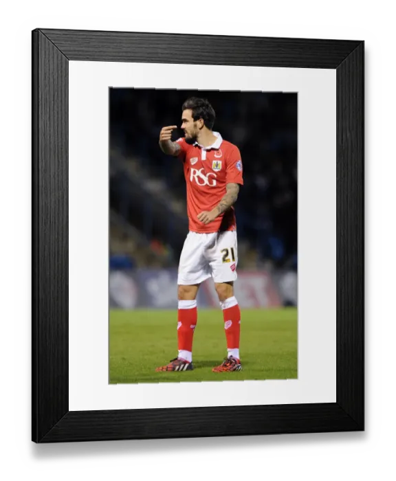 Framed Print : Marlon Pack of Bristol City in FA Cup Action at Priestfield Stadium against Gillingham, November 8, 2014 Framed Print : Marlon Pack of Bristol City in FA Cup Action at Priestfield Stadium against Gillingham, November 8, 2014