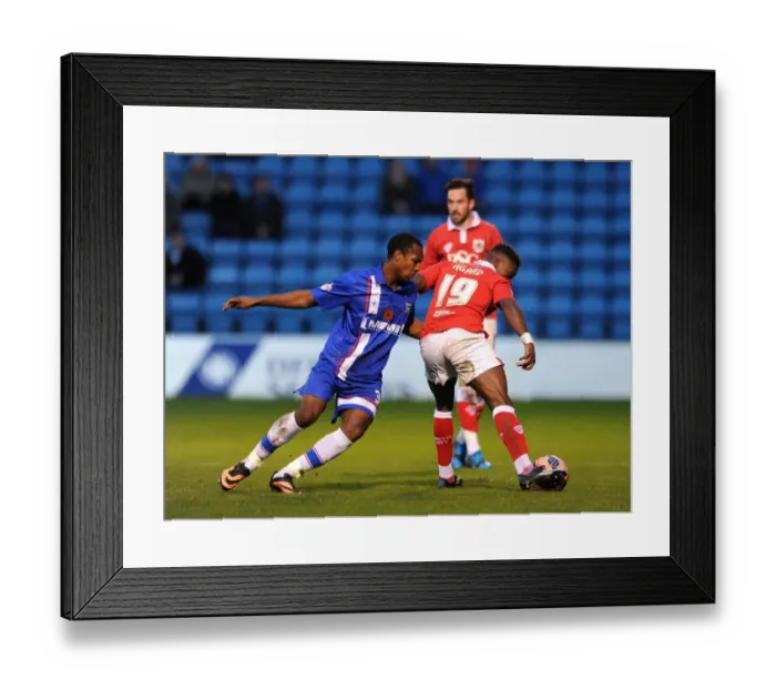 Framed Print : Foul Play: Agard Fouled by Hoyte in Gillingham vs. Bristol City FA Cup Clash Framed Print : Foul Play: Agard Fouled by Hoyte in Gillingham vs. Bristol City FA Cup Clash
