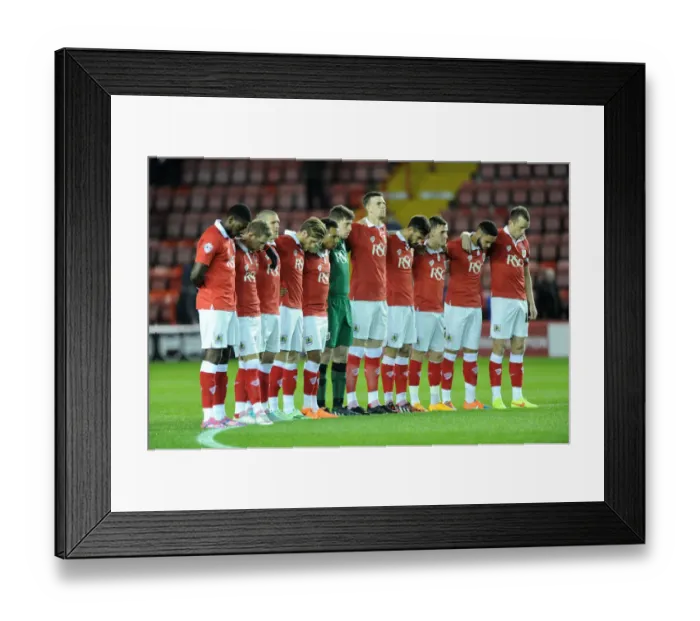 Framed Print : Bristol City Honors Minute Silence During Johnstone Paint Trophy Match Against AFC Wimbledon Framed Print : Bristol City Honors Minute Silence During Johnstone Paint Trophy Match Against AFC Wimbledon