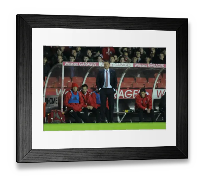 Framed Print : Steve Cotterill Leads Bristol City in Johnstone's Paint Trophy Match against AFC Wimbledon Framed Print : Steve Cotterill Leads Bristol City in Johnstone's Paint Trophy Match against AFC Wimbledon