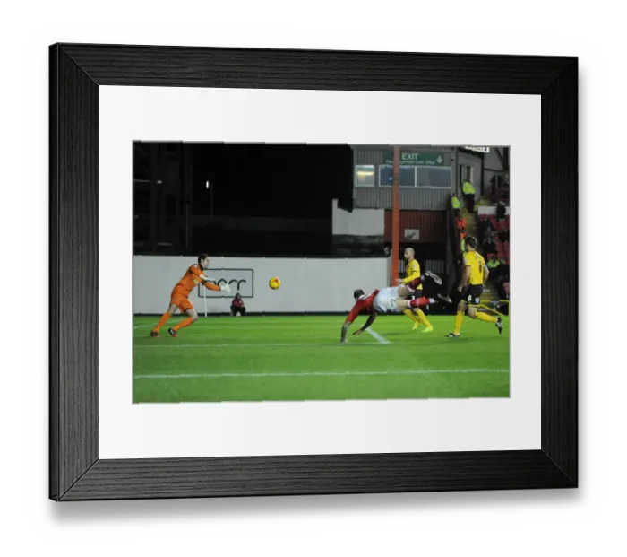 Framed Print : Aden Flint's Close Call: Bristol City vs AFC Wimbledon, Johnstone's Paint Trophy