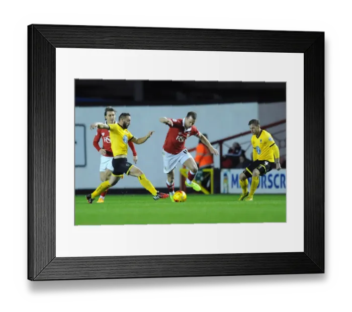Framed Print : Intense Football Rivalry: Wilbraham vs. Moore Clash at Ashton Gate, November 2014