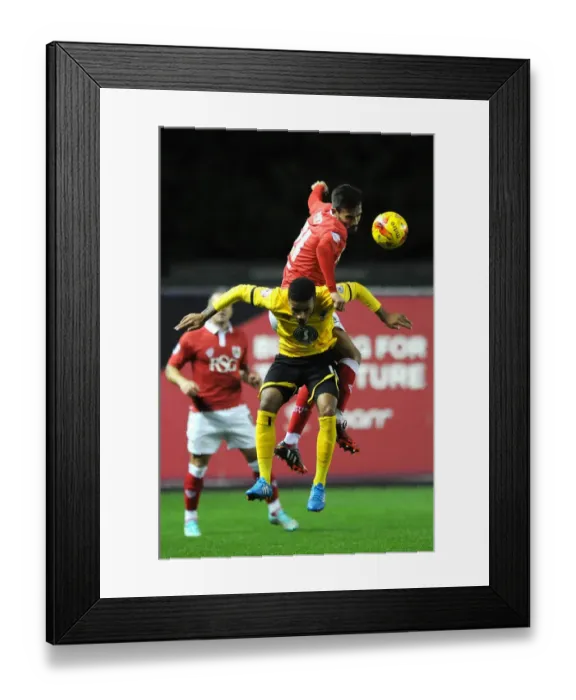 Framed Print : Marlon Pack Wins Header: Bristol City vs AFC Wimbledon, Johnstone's Paint Trophy, 11-11-2014 Framed Print : Marlon Pack Wins Header: Bristol City vs AFC Wimbledon, Johnstone's Paint Trophy, 11-11-2014