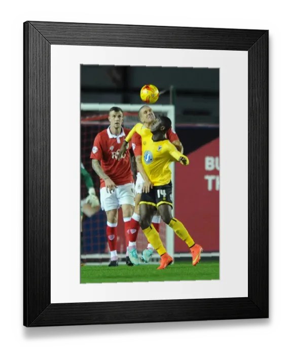 Framed Print : Bristol City vs AFC Wimbledon: Intense Battle for the Ball - Football, Johnstone's Paint Trophy, Ashton Gate Framed Print : Bristol City vs AFC Wimbledon: Intense Battle for the Ball - Football, Johnstone's Paint Trophy, Ashton Gate