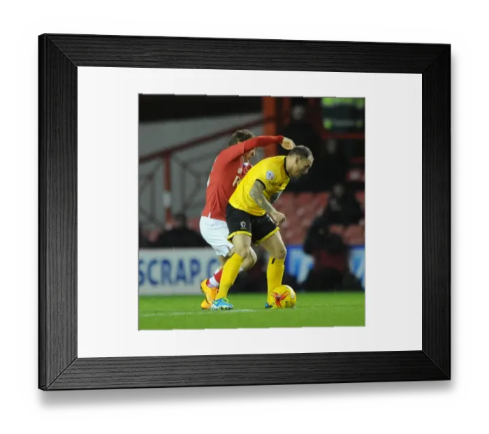 Framed Print : Bristol City vs AFC Wimbledon: Luke Freeman vs Barry Fuller Clash at Ashton Gate Framed Print : Bristol City vs AFC Wimbledon: Luke Freeman vs Barry Fuller Clash at Ashton Gate