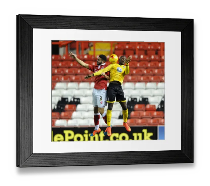 Framed Print : Intense Football Rivalry: Derrick Williams vs Callum Kennedy Clash at Ashton Gate, November 2014 (Bristol City vs AFC Wimbledon) Framed Print : Intense Football Rivalry: Derrick Williams vs Callum Kennedy Clash at Ashton Gate, November 2014 (Bristol City vs AFC Wimbledon)