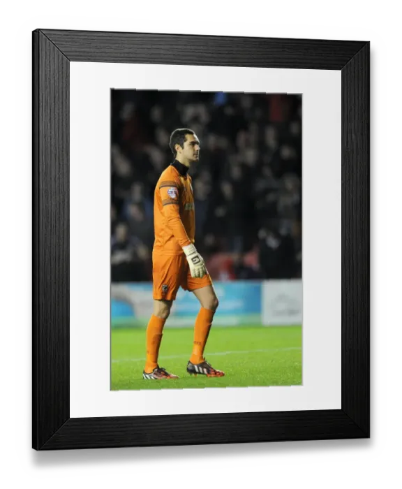 Framed Print : Dejected AFC Wimbledon Goalkeeper James Shea After Loss to Bristol City
