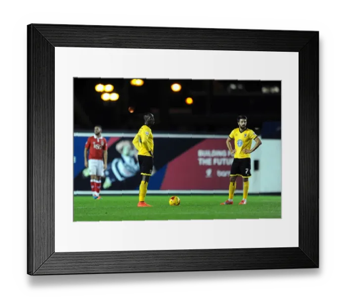 Framed Print : Dejected Adebayo Azeez and George Francomb of AFC Wimbledon after Loss to Bristol City Framed Print : Dejected Adebayo Azeez and George Francomb of AFC Wimbledon after Loss to Bristol City