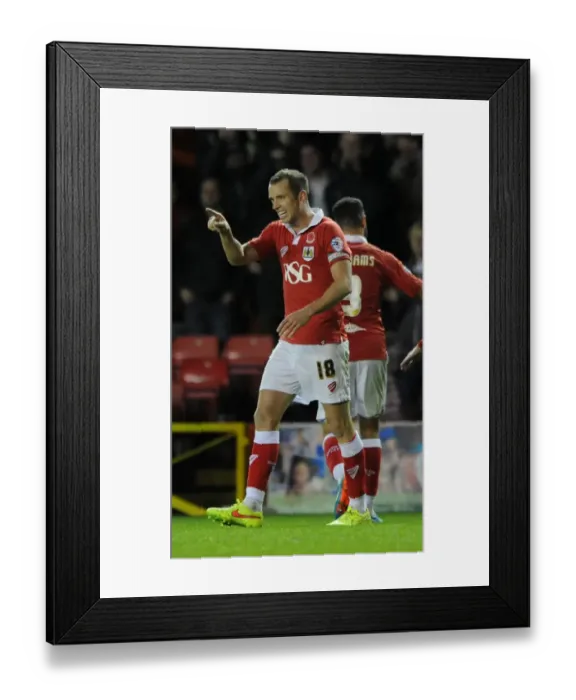 Framed Print : Aaron Wilbraham's Euphoric Goal Celebration: Bristol City's Victory in Johnstone Paint Trophy Framed Print : Aaron Wilbraham's Euphoric Goal Celebration: Bristol City's Victory in Johnstone Paint Trophy