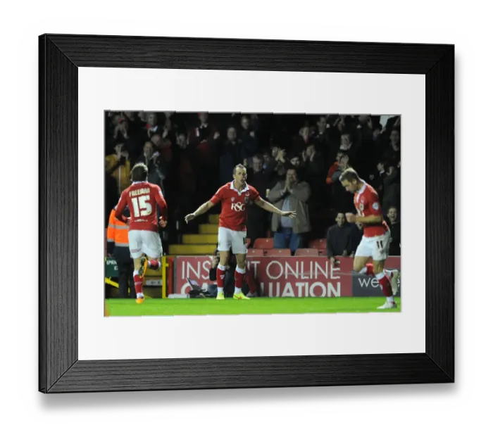 Framed Print : Bristol City's Aaron Wilbraham Celebrates Johnstone Paint Trophy Goal Against AFC Wimbledon Framed Print : Bristol City's Aaron Wilbraham Celebrates Johnstone Paint Trophy Goal Against AFC Wimbledon