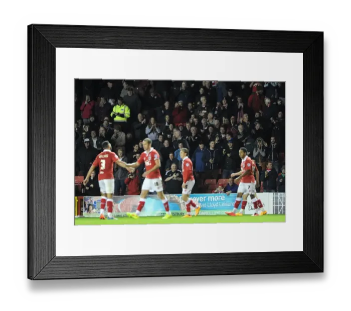 Framed Print : Bristol City Fans Go Wild: Aaron Wilbraham Scores the Winning Goal Against AFC Wimbledon at Ashton Gate Framed Print : Bristol City Fans Go Wild: Aaron Wilbraham Scores the Winning Goal Against AFC Wimbledon at Ashton Gate