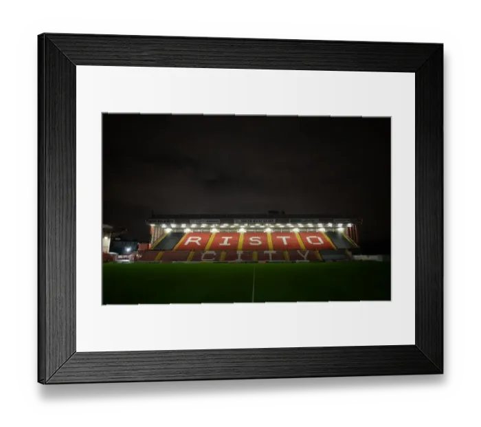 Framed Print : Bristol City vs AFC Wimbledon at Ashton Gate Stadium - Johnstone's Paint Trophy Match