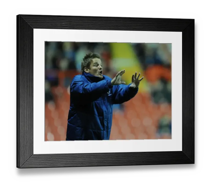 Framed Print : Neal Ardley Gives Instructions to AFC Wimbledon Players during Bristol City Match, Johnstone's Paint Trophy, 2014 Framed Print : Neal Ardley Gives Instructions to AFC Wimbledon Players during Bristol City Match, Johnstone's Paint Trophy, 2014