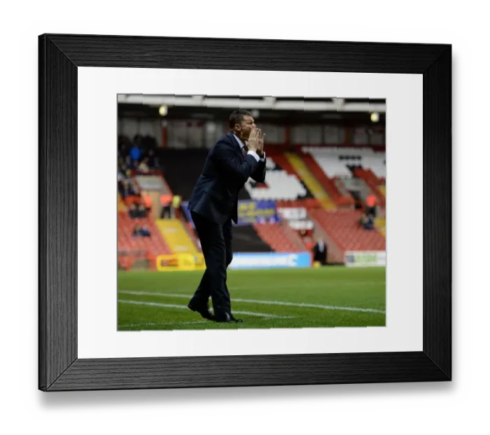 Framed Print : Steve Cotterill Directs Bristol City: Johnstone's Paint Trophy Match vs AFC Wimbledon (November 11, 2014)