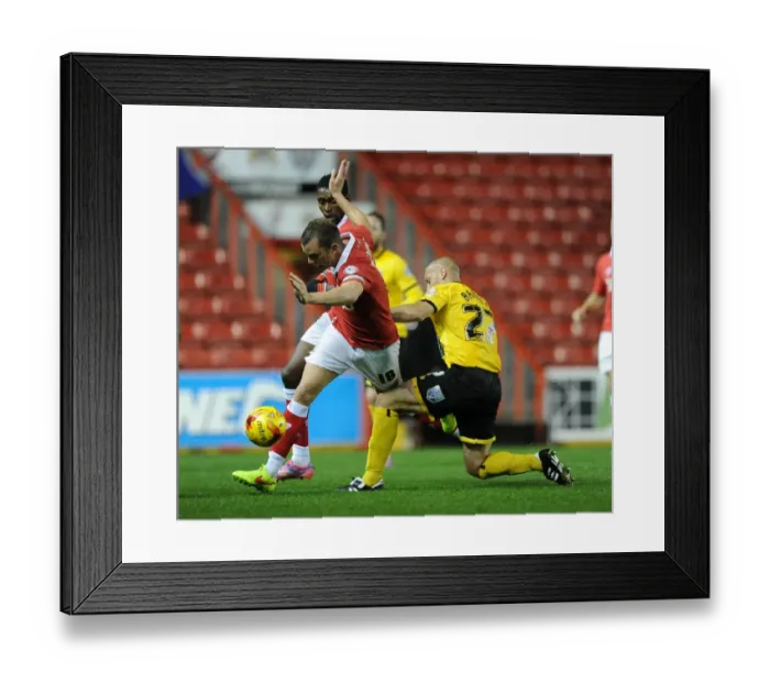 Framed Print : Bristol City vs AFC Wimbledon: Foul by Adam Barrett on Aaron Wilbraham Framed Print : Bristol City vs AFC Wimbledon: Foul by Adam Barrett on Aaron Wilbraham
