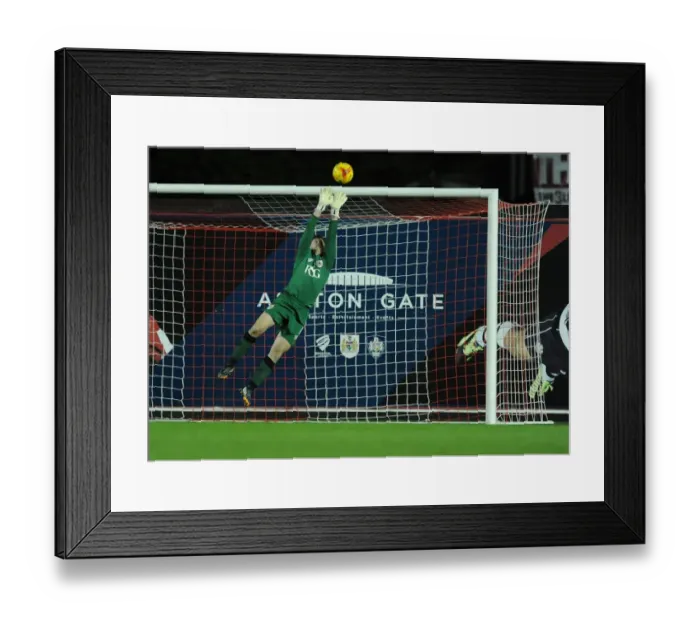 Framed Print : Bristol City Goalkeeper Frank Fielding Saves Freekick vs AFC Wimbledon, Johnstone's Paint Trophy (November 2014) Framed Print : Bristol City Goalkeeper Frank Fielding Saves Freekick vs AFC Wimbledon, Johnstone's Paint Trophy (November 2014)
