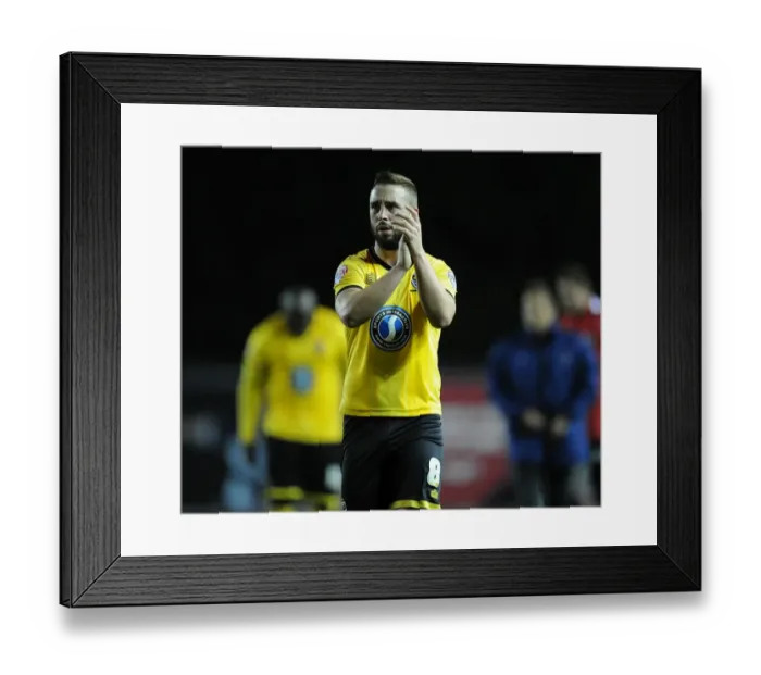 Framed Print : Bristol City Football Club: Sammy Moore Applauding AFC Wimbledon Fans at Ashton Gate, 11 / 11 / 2014 (Johnstone Paint Trophy) Framed Print : Bristol City Football Club: Sammy Moore Applauding AFC Wimbledon Fans at Ashton Gate, 11 / 11 / 2014 (Johnstone Paint Trophy)