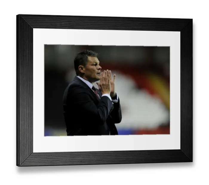 Framed Print : Steve Cotterill Gives Directions to Bristol City Players during Johnstone's Paint Trophy Match against AFC Wimbledon