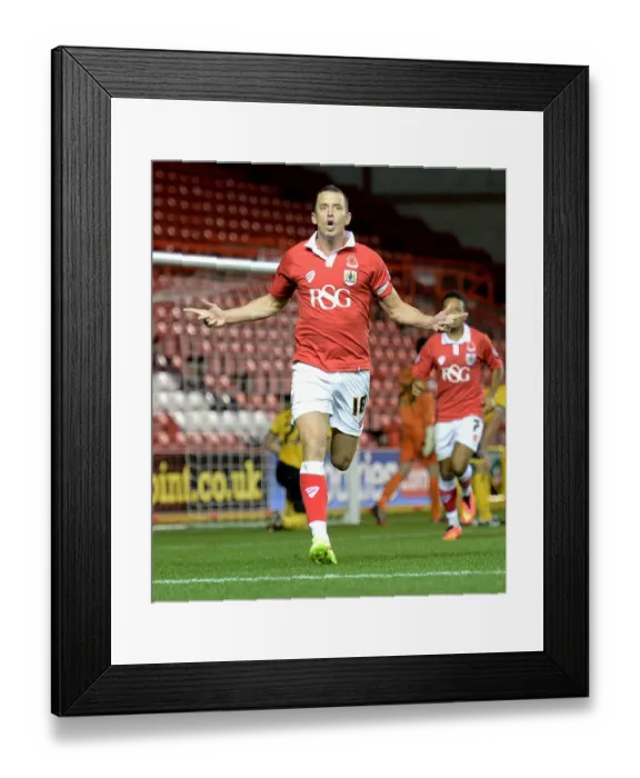 Framed Print : Aaron Wilbraham's Johnstone's Paint Trophy Goal Celebration for Bristol City against AFC Wimbledon Framed Print : Aaron Wilbraham's Johnstone's Paint Trophy Goal Celebration for Bristol City against AFC Wimbledon