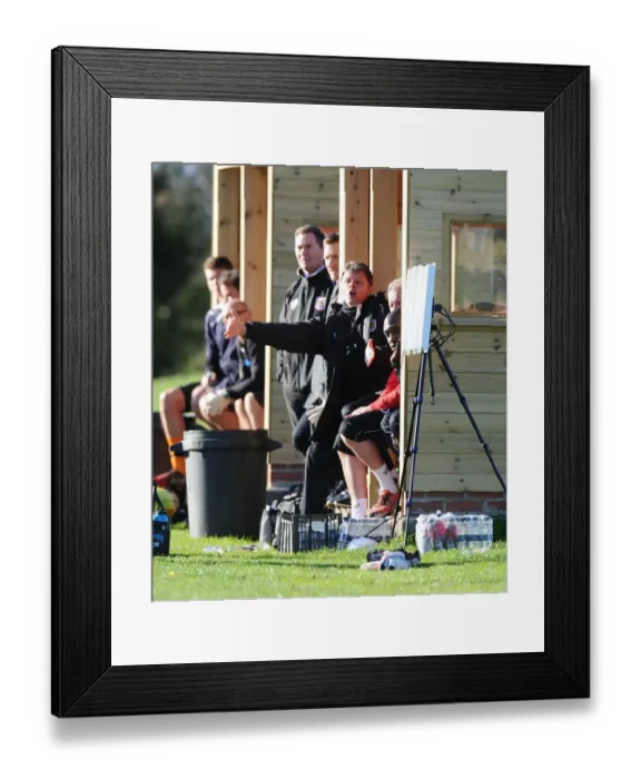 Framed Print : Steve Cotterill Leads Training Session at Bristol City: Youth Development League Match vs. Colchester