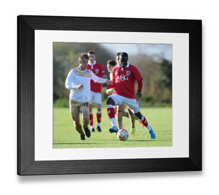 Framed Print : Bristol City's Gus Mafuta in Action during Youth Development League Match Framed Print : Bristol City's Gus Mafuta in Action during Youth Development League Match