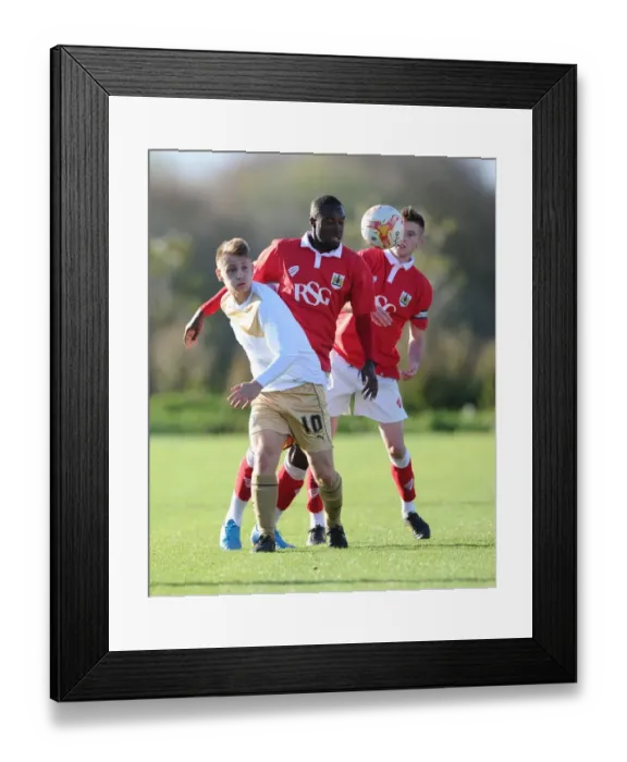 Framed Print : Gus Mafuta in Action: Training with Bristol City U21s vs Crewe, November 2014