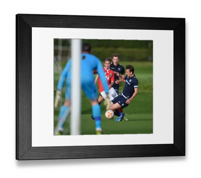 Framed Print : Bristol City vs Millwall: Jack Powell Fouls Ben Withey in U21 PDL2 Clash