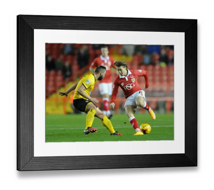 Framed Print : Bristol City vs AFC Wimbledon: Luke Freeman's Turn at Ashton Gate, November 11, 2014