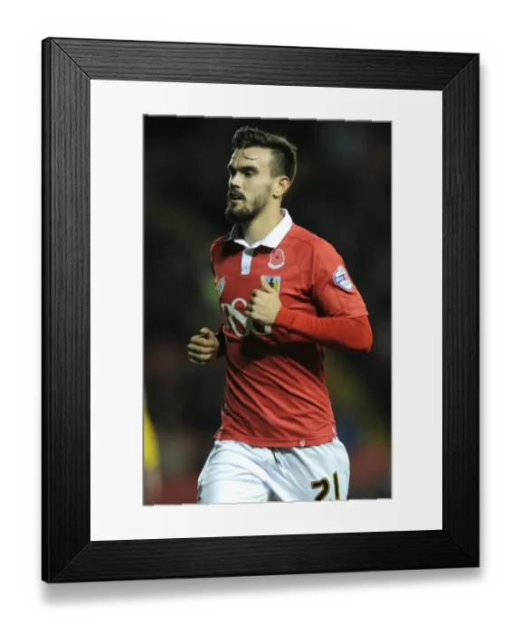 Framed Print : Bristol City vs AFC Wimbledon: Marlon Pack in Action at Ashton Gate, Johnstone's Paint Trophy