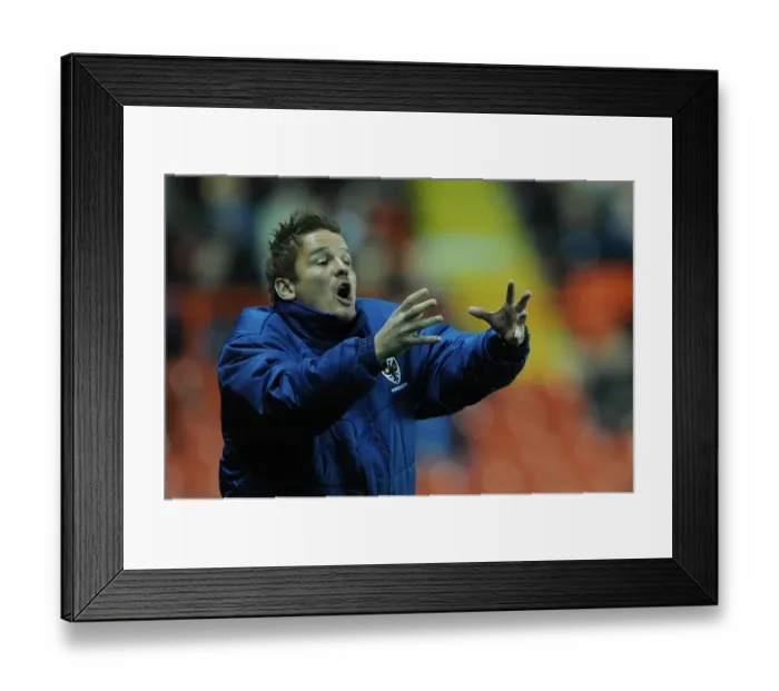 Framed Print : Neal Ardley Directs AFC Wimbledon Players at Ashton Gate