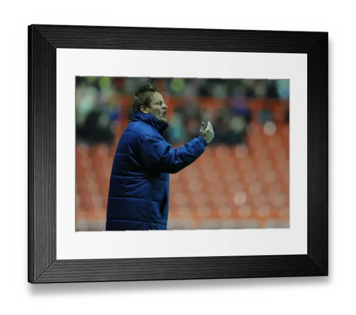 Framed Print : Neal Ardley Directs AFC Wimbledon Players during Johnstone's Paint Trophy Match at Ashton Gate Framed Print : Neal Ardley Directs AFC Wimbledon Players during Johnstone's Paint Trophy Match at Ashton Gate