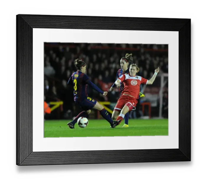 Framed Print : Bristol Academy Women's FC vs. FC Barcelona: Grace McCatty vs. Ruth Garcia - A Champions League Showdown