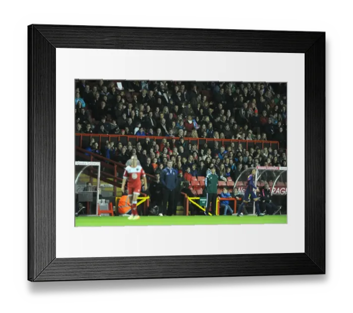 Framed Print : Thrilling Women's Champions League Clash: Bristol Academy FC vs. FC Barcelona at Ashton Gate