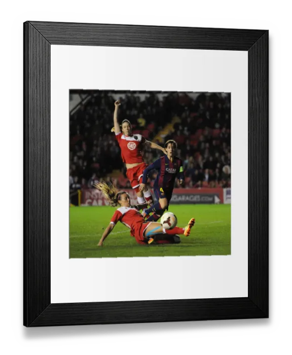 Framed Print : Natasha Harding's Heart-wrenching Miss: Bristol Academy WFC vs. FC Barcelona in Champions League Framed Print : Natasha Harding's Heart-wrenching Miss: Bristol Academy WFC vs. FC Barcelona in Champions League