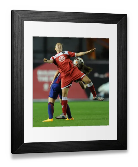 Framed Print : Battling for Champions League Glory: A Clash Between Laura Del Rio Garcia and Alexia Putellas Framed Print : Battling for Champions League Glory: A Clash Between Laura Del Rio Garcia and Alexia Putellas