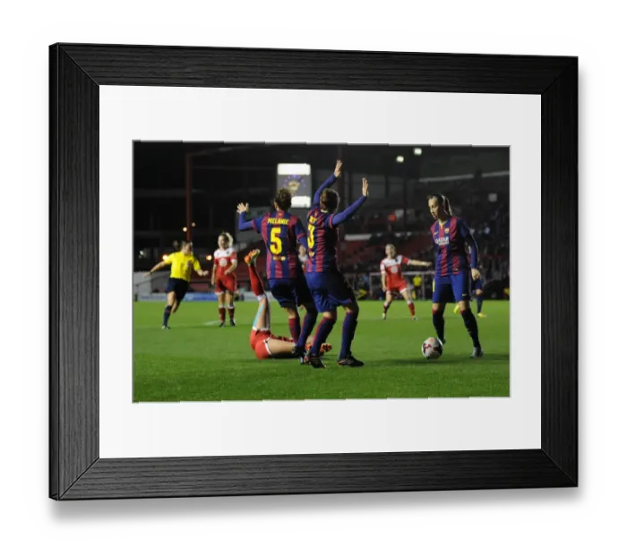 Framed Print : Bristol City's Natasha Harding Fights for Penalty in Champions League Clash vs. FC Barcelona Framed Print : Bristol City's Natasha Harding Fights for Penalty in Champions League Clash vs. FC Barcelona