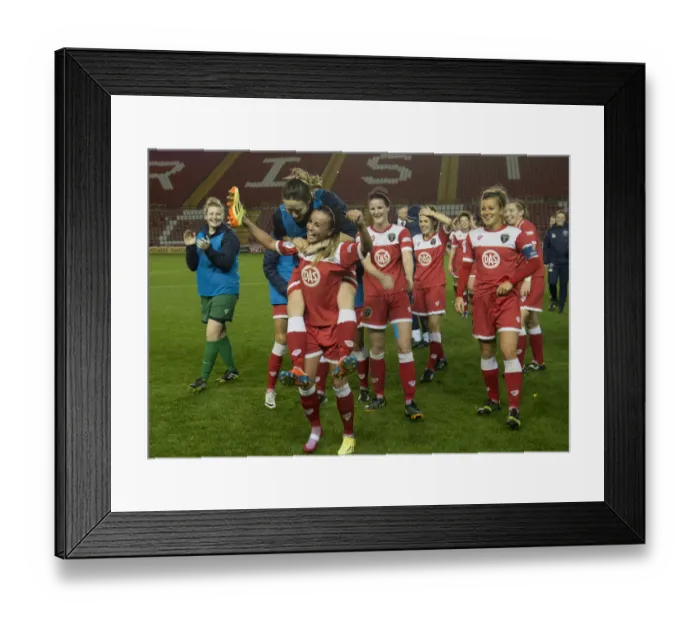 Framed Print : Bristol Academy Women's FC Triumph Over FC Barcelona in Thrilling Womens Champions League Match