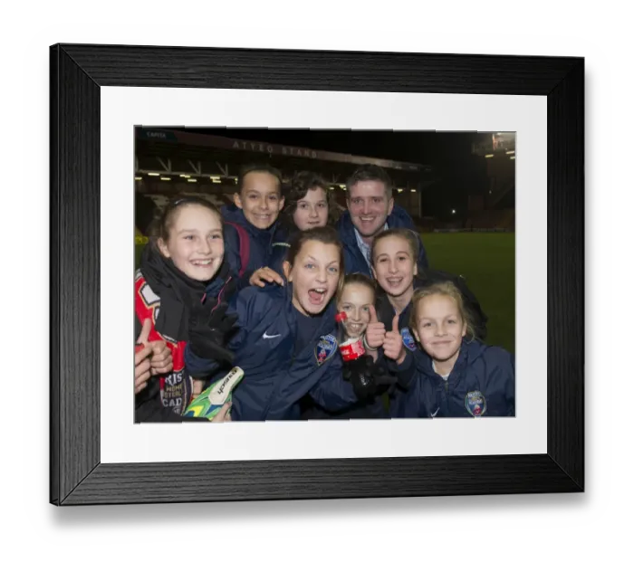 Framed Print : Fans Meet Manager Dave Edmondson of Bristol Academy Women's FC During Match Against FC Barcelona Framed Print : Fans Meet Manager Dave Edmondson of Bristol Academy Women's FC During Match Against FC Barcelona