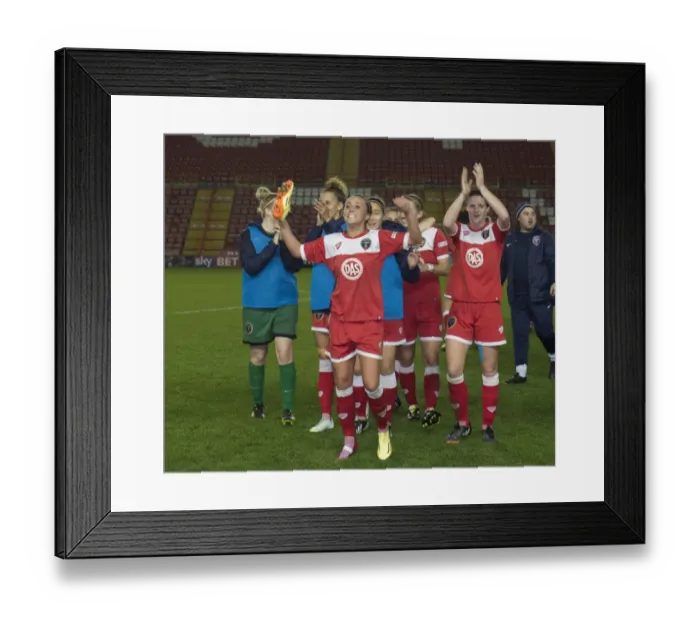 Framed Print : Bristol Academy's Historic Victory Over FC Barcelona: Natasha Harding's Triumphant Celebration Framed Print : Bristol Academy's Historic Victory Over FC Barcelona: Natasha Harding's Triumphant Celebration