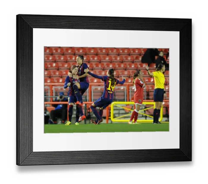 Framed Print : FC Barcelona's Jennifer Hermoso Celebrates Goal Against Bristol Academy Womens FC in Champions League Framed Print : FC Barcelona's Jennifer Hermoso Celebrates Goal Against Bristol Academy Womens FC in Champions League