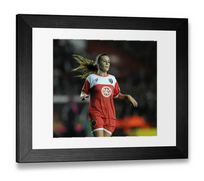 Framed Print : Natasha Harding in Action: Bristol Academy vs. FC Barcelona - Women's Champions League, Ashton Gate