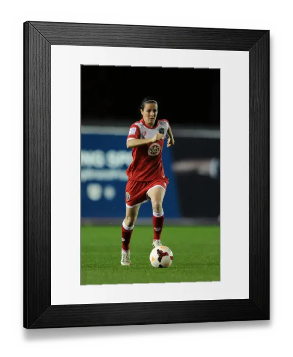 Framed Print : Natalia Pablos Sanchon in Action: Women's Champions League Match between Bristol Academy and FC Barcelona