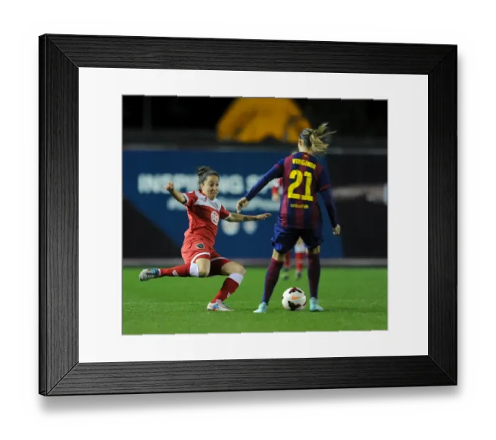 Framed Print : Battle in the Champions League: Laura Del Rio Garcia vs. Virginia Torrecilla - Bristol Academy Women vs. FC Barcelona Framed Print : Battle in the Champions League: Laura Del Rio Garcia vs. Virginia Torrecilla - Bristol Academy Women vs. FC Barcelona