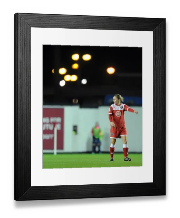 Framed Print : Bristol City's Loren Dykes in Action Against FC Barcelona - Women's Champions League, Ashton Gate