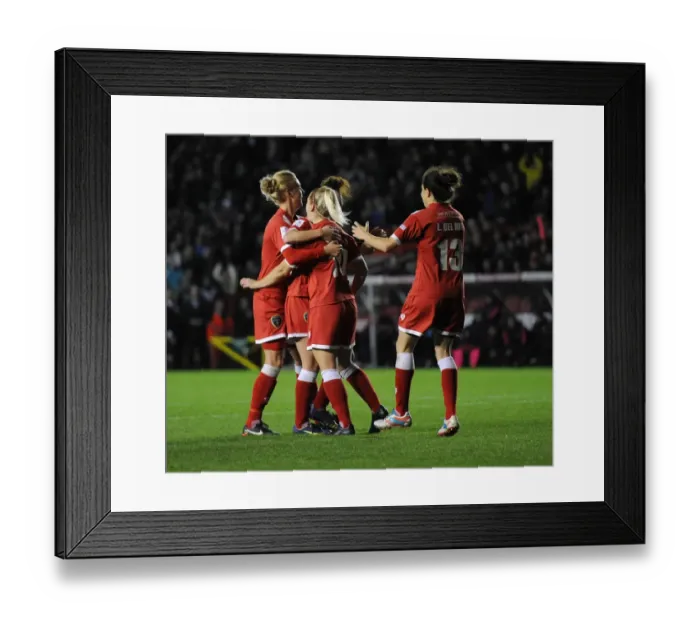 Framed Print : Nikki Watts Scores Historic Goal: Bristol Academy Women's FC Stuns FC Barcelona Framed Print : Nikki Watts Scores Historic Goal: Bristol Academy Women's FC Stuns FC Barcelona