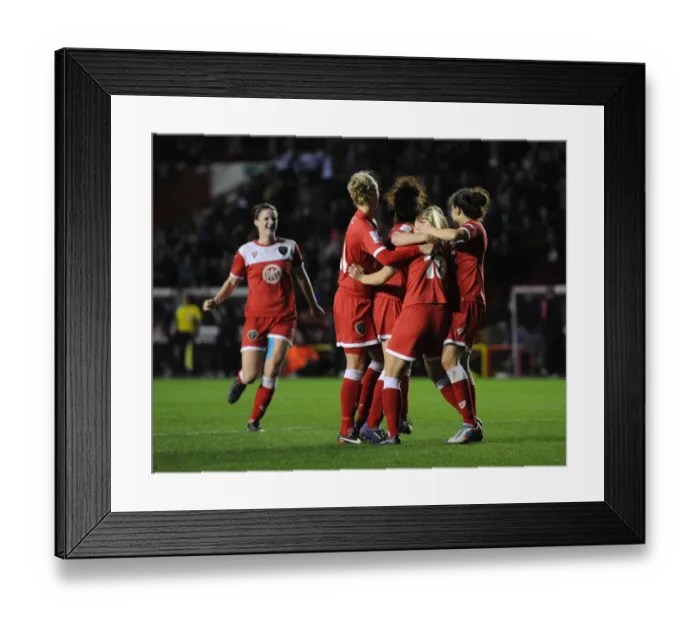 Framed Print : Bristol Academy's Nikki Watts Scores Upset Against FC Barcelona in Women's Champions League