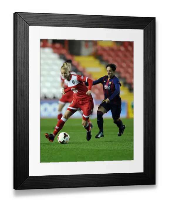 Framed Print : Battle for Possession: Sophie Ingle vs. Gema Gili - Bristol Academy FC vs. FC Barcelona Framed Print : Battle for Possession: Sophie Ingle vs. Gema Gili - Bristol Academy FC vs. FC Barcelona