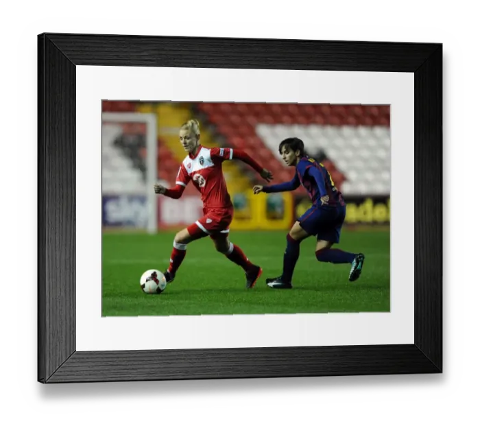 Framed Print : Battling for Supremacy: Sophie Ingle vs. Gema Gili - A Football Rivalry Unfolds at Ashton Gate Framed Print : Battling for Supremacy: Sophie Ingle vs. Gema Gili - A Football Rivalry Unfolds at Ashton Gate