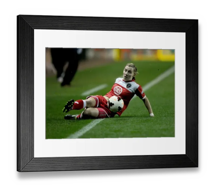 Framed Print : Grace McCatty in Action: Bristol Academy Women's FC vs. FC Barcelona - Women's Champions League, Ashton Gate
